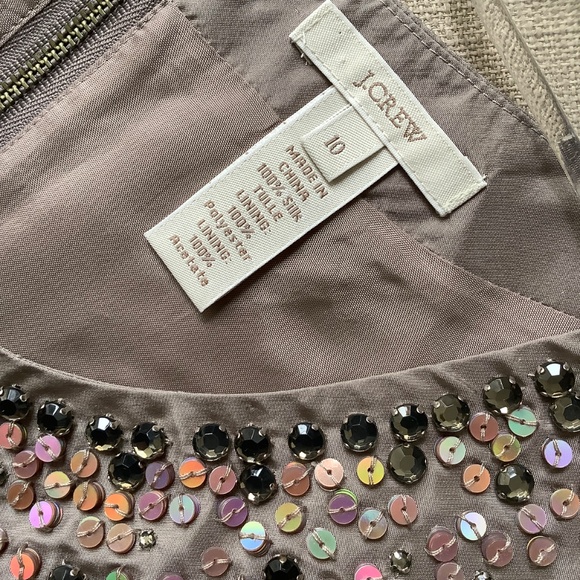 NWOT J Crew silk sleeveless blouse with embellished beads. - Picture 6 of 9